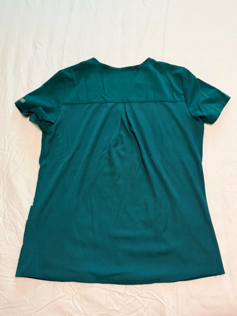 Med Couture Touch V-Neck Short Sleeve Scrub Top - Hunter - Picture 8 of 10